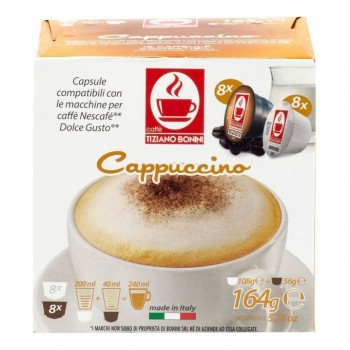 Кофе в капсулах DG Cappuccino, 8капсул по 7г + 8 капсул по 13,5 г , Caffe Tiziano Bonini