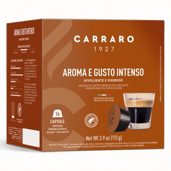 Кофе в капсулах, CARRARO (DG) AROMA E GUSTO INTENSO 16шт