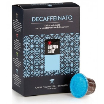 Кофе, Decaffeinato, 10 капсул, Goppion