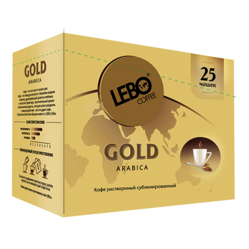 Кофе растворимый Lebo gold, 2 г 25 пакетиков, Lebo