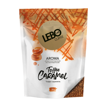 Кофе растворимый AROMA TOFFEE CARAMEL, пакет 70 г, Lebo