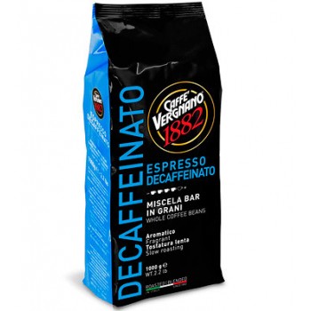 Кофе в зернах Decaffeinated 100% Arabica, пакет 1 кг, Vergnano