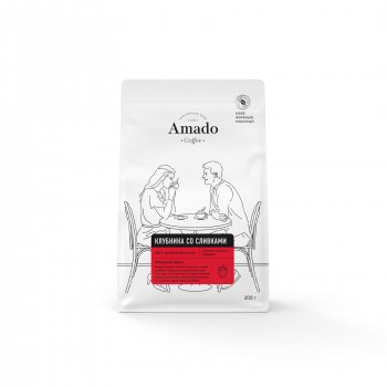 Кофе молотый ароматизированный Клубника со сливками, 200г, Amado