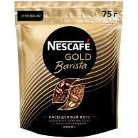 Кофе растворимый с добавлением молотого Gold Barista, пакет 75 г, Nescafe