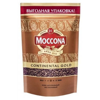 Кофе растворимый сублимированный Continental Gold, пакет 140 г, Moccona
