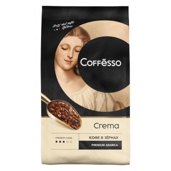 Кофе в зернах Crema, пакет 1 кг, Coffesso