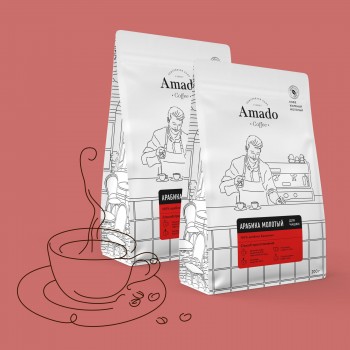 Кофе молотый Арабика для чашки, 200г, Amado