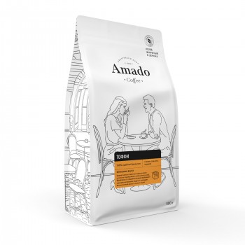 Кофе в зернах ароматизированный Тоффи, 500 г, Amado
