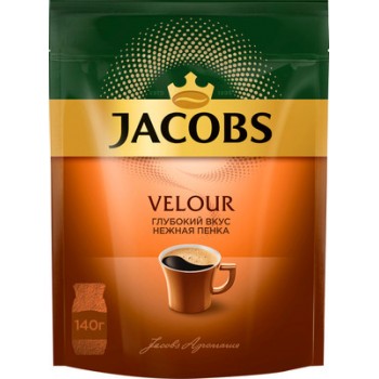 Кофе растворимый Velour, пакет 140 г, Jacobs