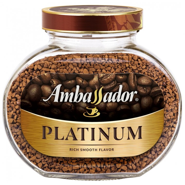Кофе растворимый Platinum, банка 47.5 г, Ambassador