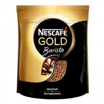 Кофе растворимый с добавлением молотого Gold Barista, пакет 120 г, Nescafe