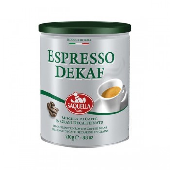 Кофе в зернах Espresso Decaf, банка 250 г, Saquella
