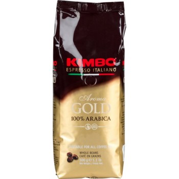 Кофе в зернах Aroma Gold 100% Arabica, пакет 500 г, Kimbo