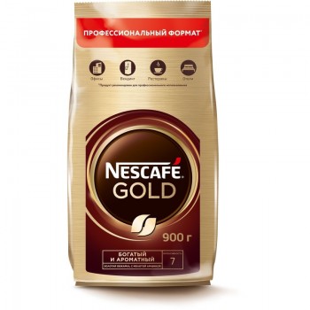 Кофе растворимый с добавлением молотого Gold, пакет 900 г, Nescafe