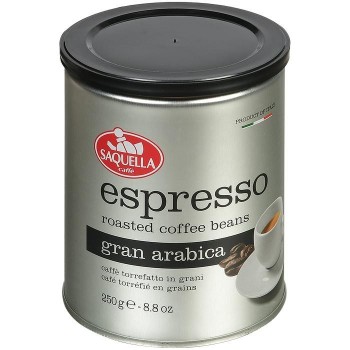 Кофе в зернах Espresso Gran Arabica, банка 250 г, Saquella