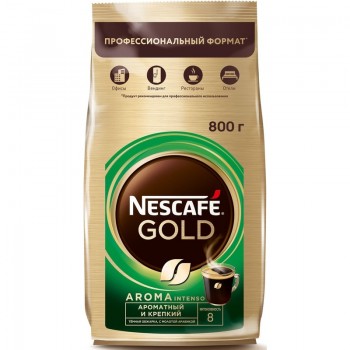 Кофе растворимый с добавлением молотого Gold Aroma Intenso, пакет 800 г, Nescafe