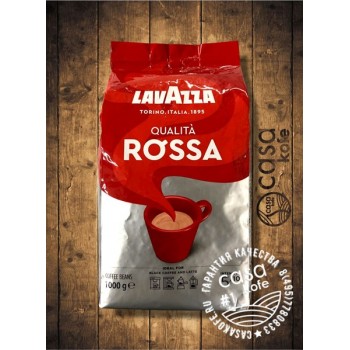 Кофе в зернах Lavazza Qualita Rossa, original, 70% арабика 30% робуста, вакуумный пакет 1 кг, Lavazza