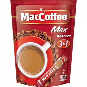 Кофе растворимый в пакетиках 3 в 1 Мах Classic, 20 шт по 16 г, MacCoffee