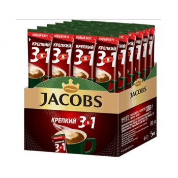 Кофе растворимый в пакетиках 3 в 1 Крепкий, 24 шт по 12 г, Jacobs
