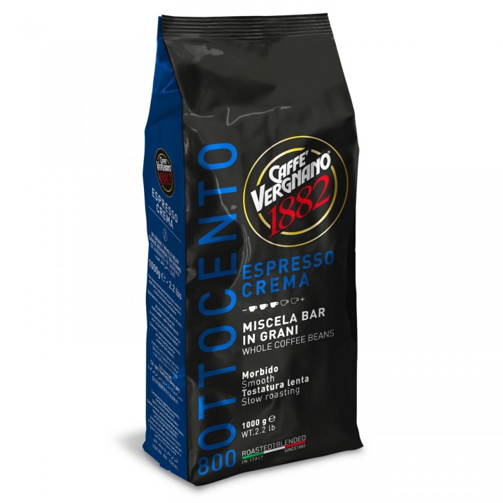 Кофе в зернах Espresso Crema 800, пакет 1 кг, Vergnano