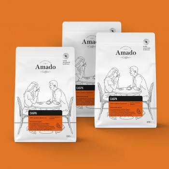 Кофе в зернах ароматизированный Сабра, 200 г, Amado