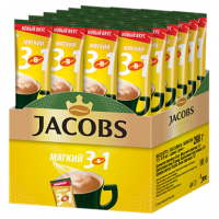 Кофе растворимый в пакетиках 3 в 1 Мягкий, 24 шт по 12 г, Jacobs