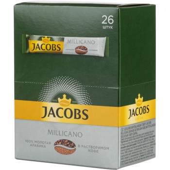 Кофе растворимый в пакетиках Millicano, 26 шт по 1,8 г, Jacobs