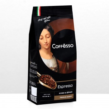 Кофе в зернах Espresso, пакет 250 г, Coffesso