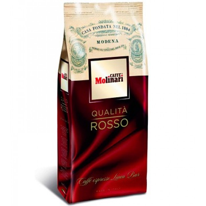 Кофе в зернах Qualita Rosso, пакет 1 кг, Molinari