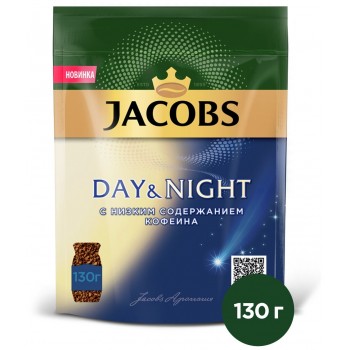 Кофе растворимый, сублимированный Jacobs Monarch Decaff Day&Night, 130 г, Jacobs