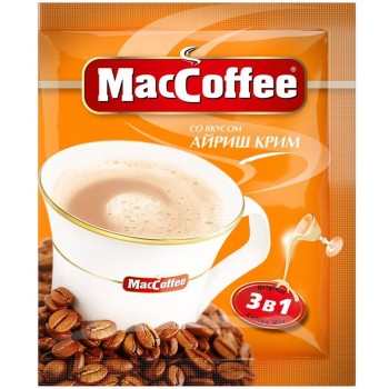 Кофе растворимый в пакетиках 3 в 1 Айриш Крим, 25 шт по 18 г, MacCoffee