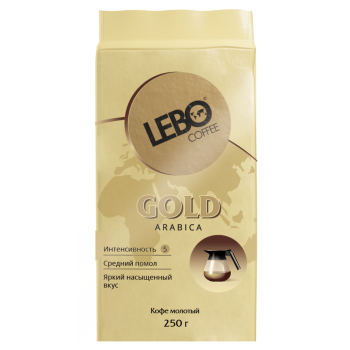 Кофе молотый для турки Gold, брикет 250 г, Lebo