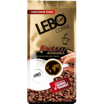 Кофе молотый Lebo Extra Арабика среднеобжаренный для чашки, 100 г, Lebo