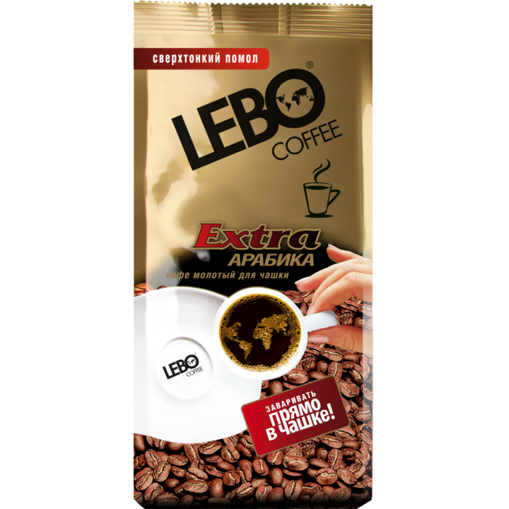 Кофе молотый Lebo Extra Арабика среднеобжаренный для чашки, 100 г, Lebo