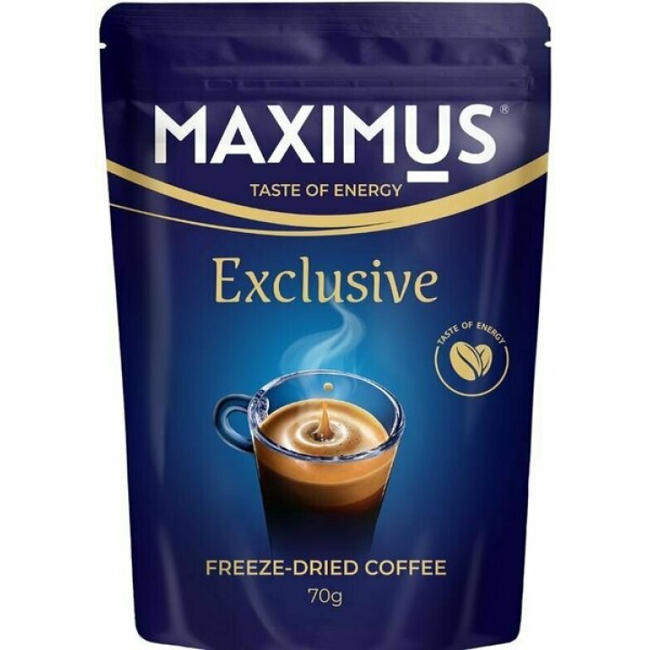 Кофе растворимый сублимированный Exclusive с добавлением молотого 70 г, Maximus