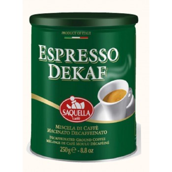 Кофе молотый Espresso Decaf, банка 250 г, Saquella